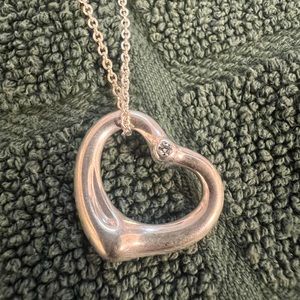 Tiffany & Company Elsa Peretti Open Heart Necklace with Diamond